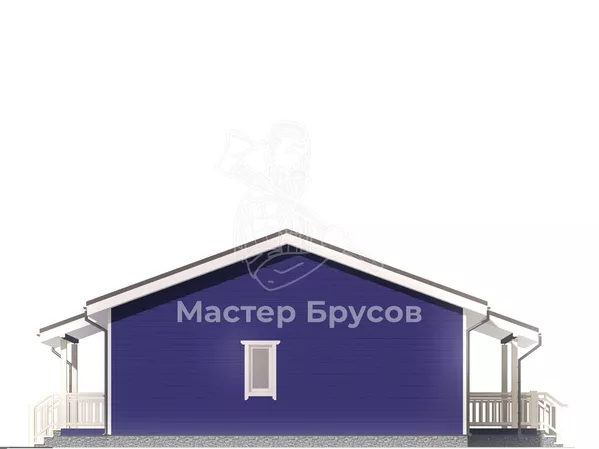 Дом из бруса в «тёплый угол» «Саратов» фасад 4