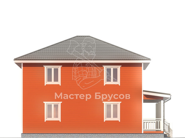 Дом из бруса в «тёплый угол» «Донской» фасад 2