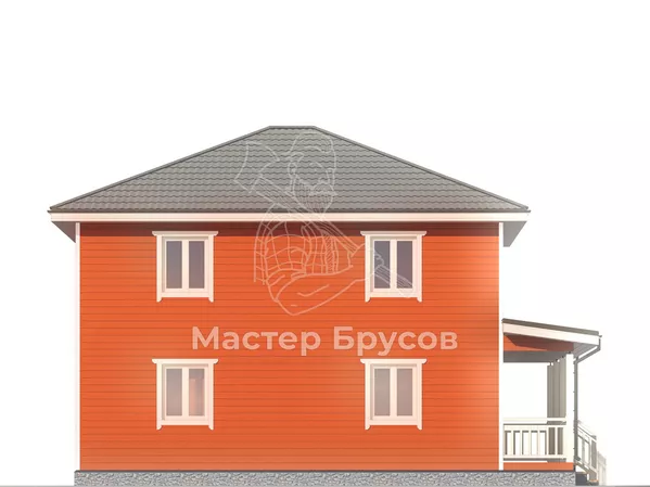 Дом из бруса в «тёплый угол» «Серпухов» фасад 2