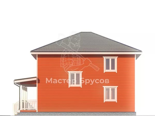 Дом из бруса в «тёплый угол» «» фасад 4