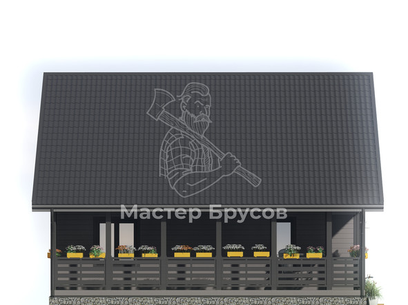 Дом из бруса в «тёплый угол» «Екатеринбург» фасад 2