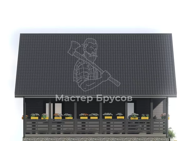 Дом из бруса в «тёплый угол» «» фасад 2