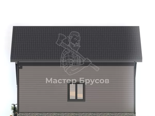 Дом из бруса в «тёплый угол» «» фасад 4