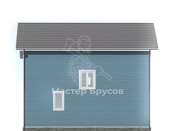 Дом из бруса в «тёплый угол» «Анапа» фасад 3