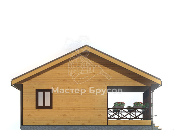 Дом из бруса в «тёплый угол» «Карелия» фасад 2