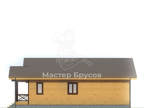Дом из бруса в «тёплый угол» «Карелия» фасад 3