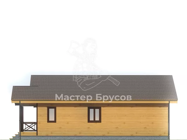 Дом из бруса в «тёплый угол» «» фасад 3