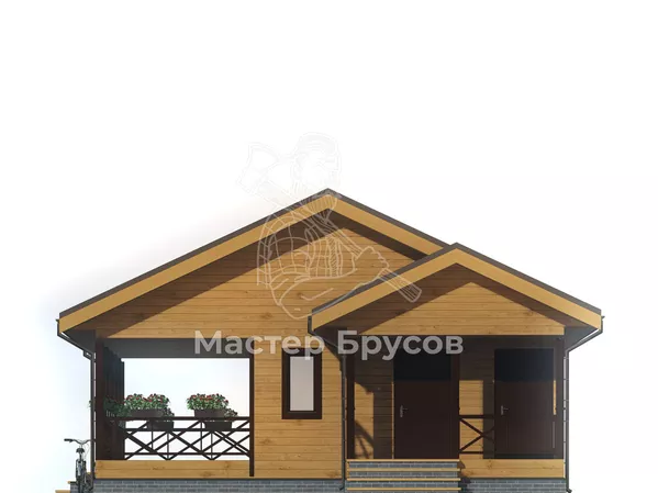 Дом из бруса в «тёплый угол» «Алтай» фасад 4