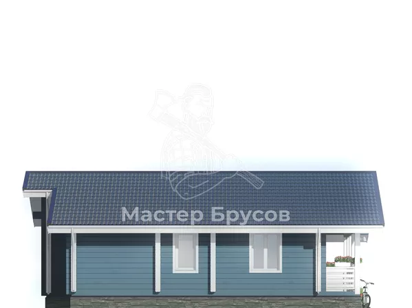 Дом из бруса в «чашу» «Дубна» фасад 2