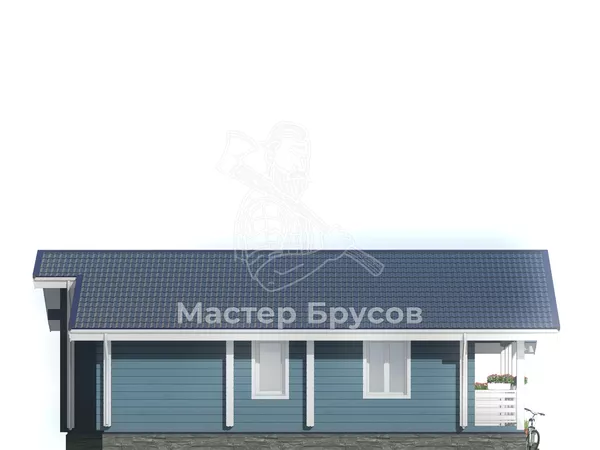 Дом из бруса в «чашу» «» фасад 2