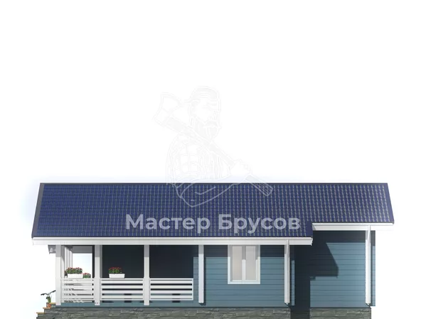 Дом из бруса в «чашу» «Дубна» фасад 4