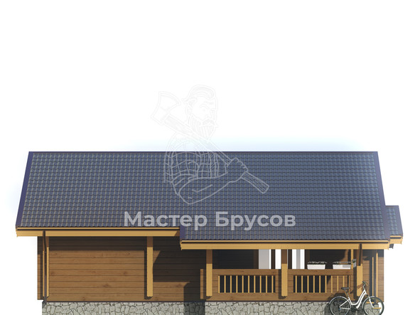 Дом из бруса в «чашу» «Клин» фасад 2