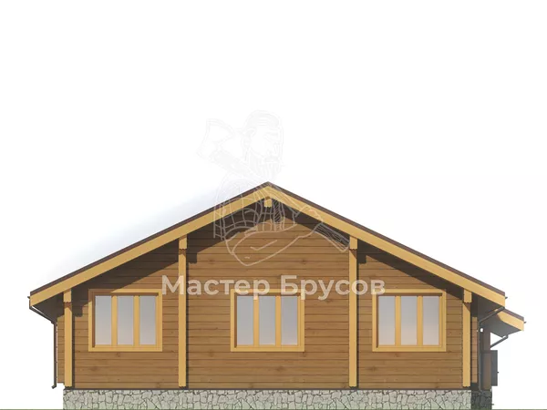 Дом из бруса в «чашу» «» фасад 3