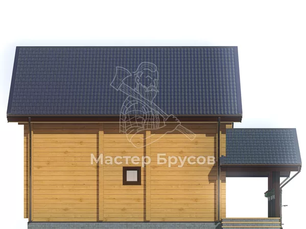 Дом из бруса в «чашу» «Гатчина» фасад 2