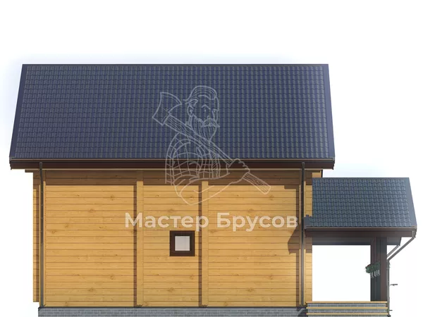Дом из бруса в «чашу» «» фасад 2