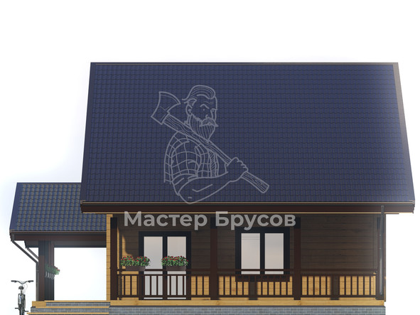 Дом из бруса в «чашу» «Королёв» фасад 3