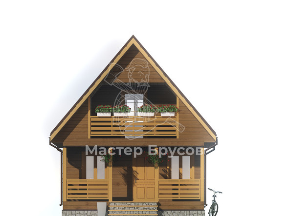 Дом из бруса в «тёплый угол» «Кострома» фасад 1