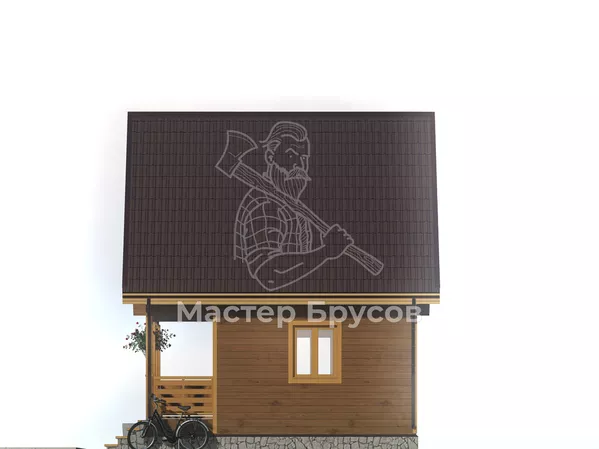 Дом из бруса в «тёплый угол» «Кострома» фасад 4