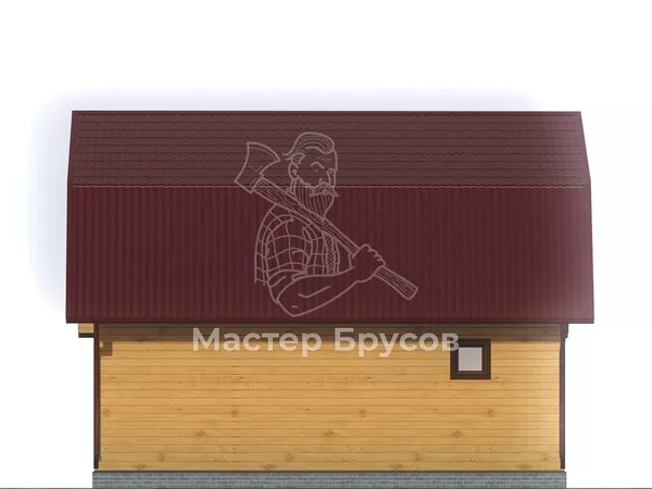 Дом из бруса в «тёплый угол» «Краснодар» фасад 3