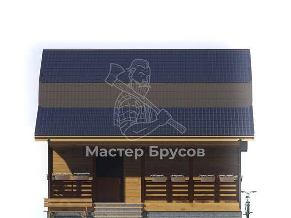 Дом из бруса в «тёплый угол» «Красноярск» фасад 1
