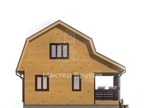 Дом из бруса в «тёплый угол» «Красноярск» фасад 2