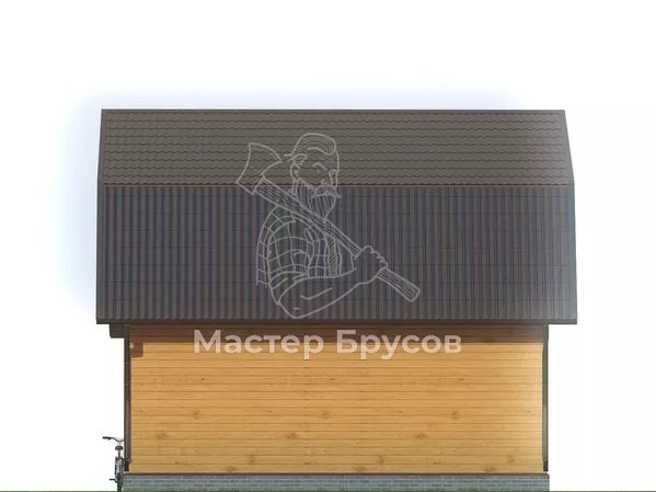Дом из бруса в «тёплый угол» «Красноярск» фасад 3