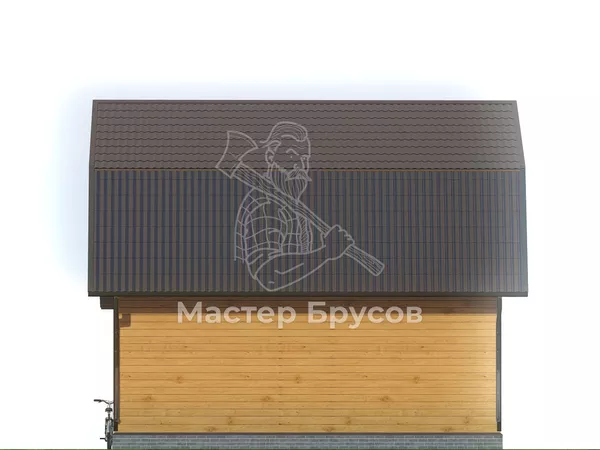 Дом из бруса в «тёплый угол» «Красноярск» фасад 3