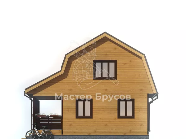 Дом из бруса в «тёплый угол» «Красноярск» фасад 4