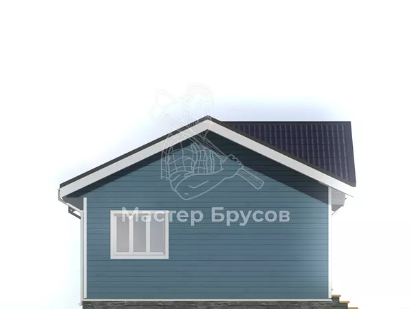 Дом из бруса в «тёплый угол» «Архангельск» фасад 2