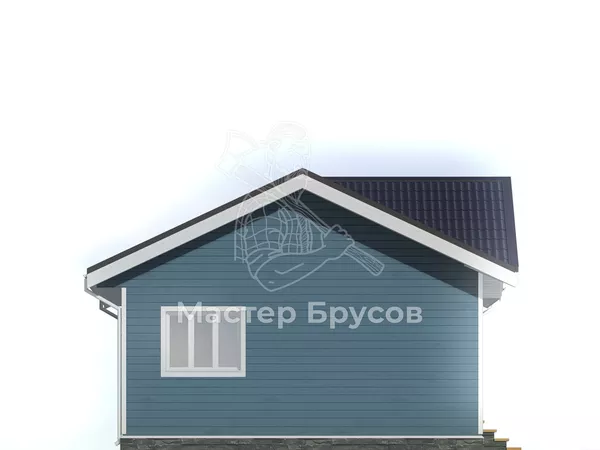 Дом из бруса в «тёплый угол» «» фасад 2