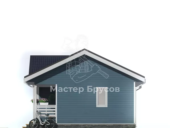 Дом из бруса в «тёплый угол» «Архангельск» фасад 4