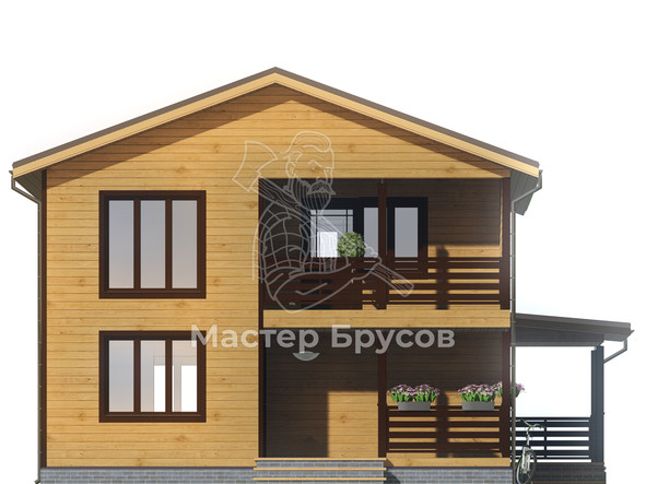 Дом из бруса в «тёплый угол» «Курск» фасад 1