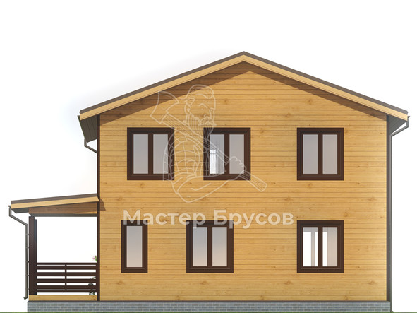 Дом из бруса в «тёплый угол» «Курск» фасад 3
