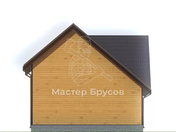 Дом из бруса в «тёплый угол» «Архангельск» фасад 3