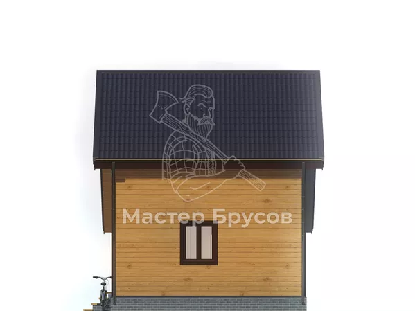 Дом из бруса в «тёплый угол» «Архангельск» фасад 4