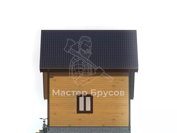 Дом из бруса в «тёплый угол» «» фасад 4