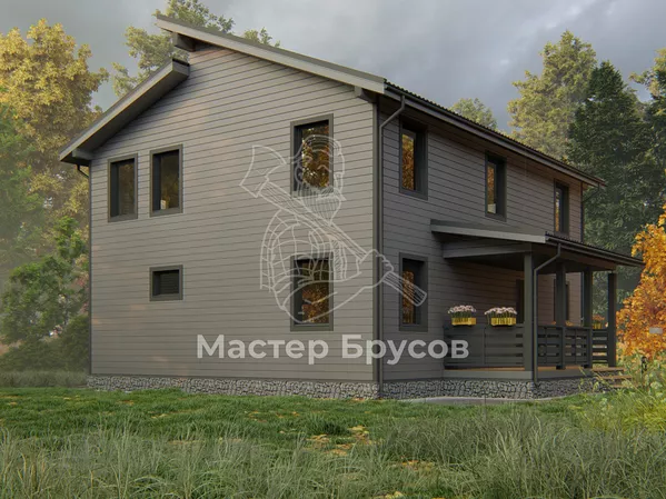 Дом из бруса в «тёплый угол» «Саратов»