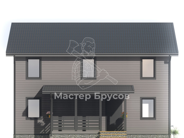 Дом из бруса в «тёплый угол» «Можайск» фасад 2