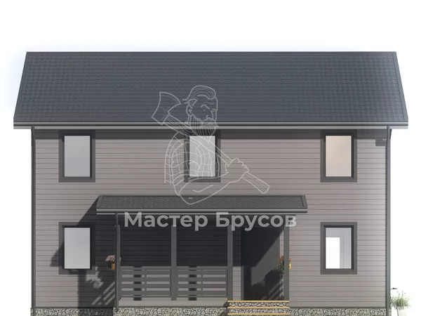 Дом из бруса в «тёплый угол» «» фасад 2
