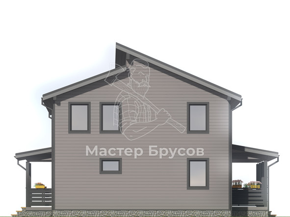 Дом из бруса в «тёплый угол» «Можайск» фасад 3