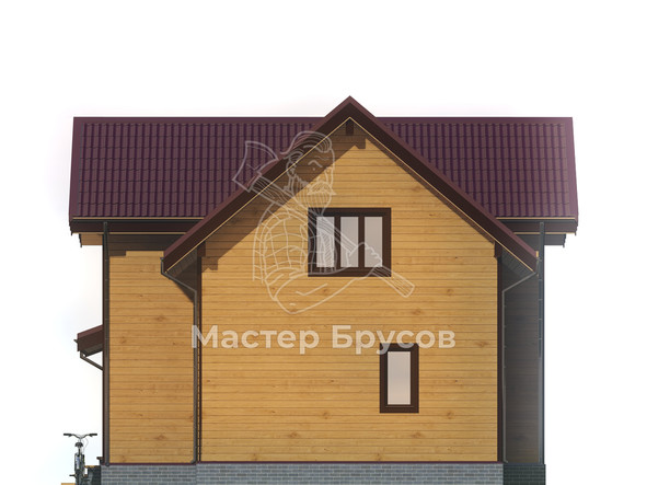 Дом из бруса в «тёплый угол» «Новгород» фасад 4