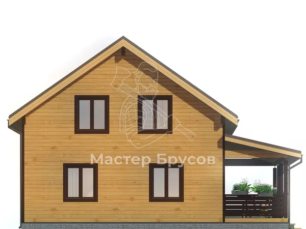 Дом из бруса в «тёплый угол» «» фасад 2