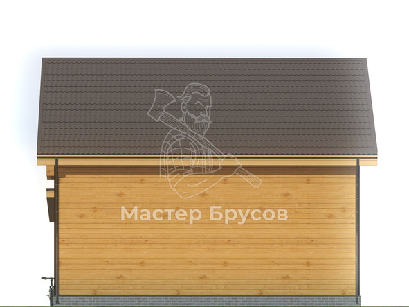Дом из бруса в «тёплый угол» «Новосибирск» фасад 3