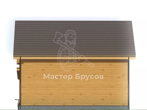 Дом из бруса в «тёплый угол» «Чехов» фасад 3