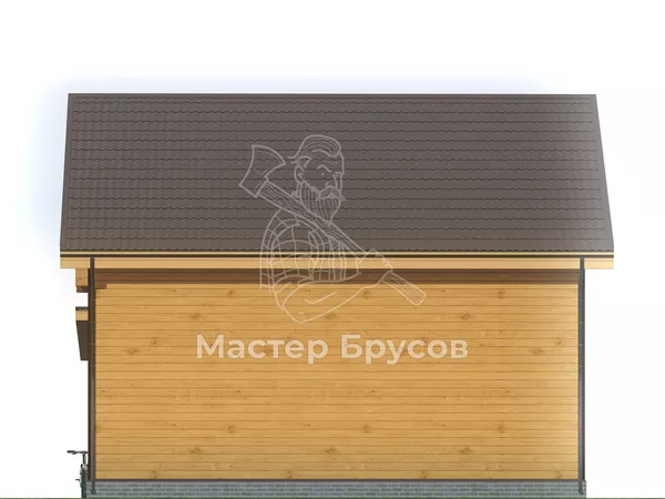 Дом из бруса в «тёплый угол» «» фасад 3