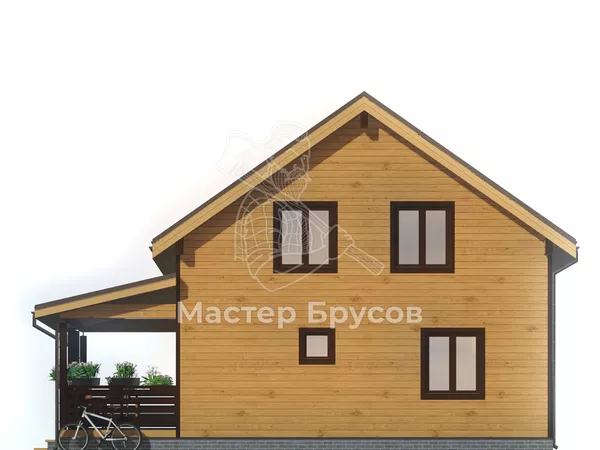 Дом из бруса в «тёплый угол» «» фасад 4