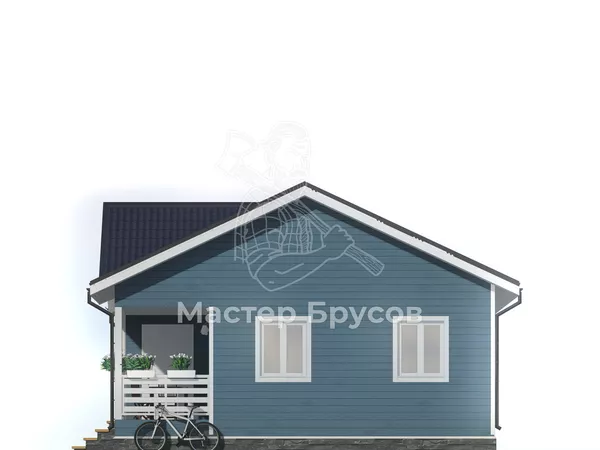 Дом из бруса в «тёплый угол» «» фасад 4