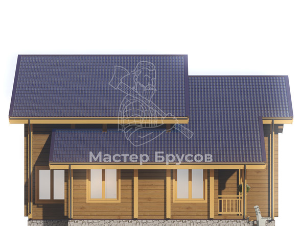 Дом из бруса в «чашу» «Пенза» фасад 2