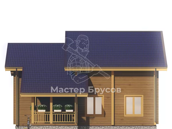 Дом из бруса в «чашу» «Элиста» фасад 3