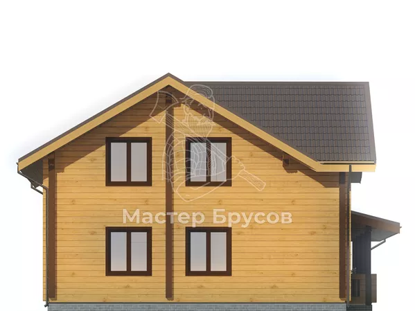 Дом из бруса в «чашу» «» фасад 3